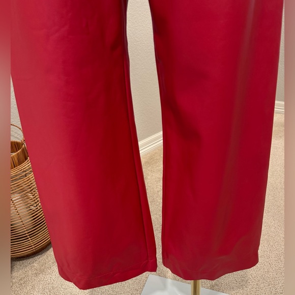 Anthropologie Maeve The Colette Cropped Vegan Leather Pants in Red - Picture 7 of 15